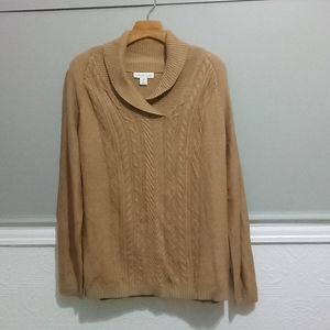 Brand New, Plus size,Demi cable sweater,  2X, tan